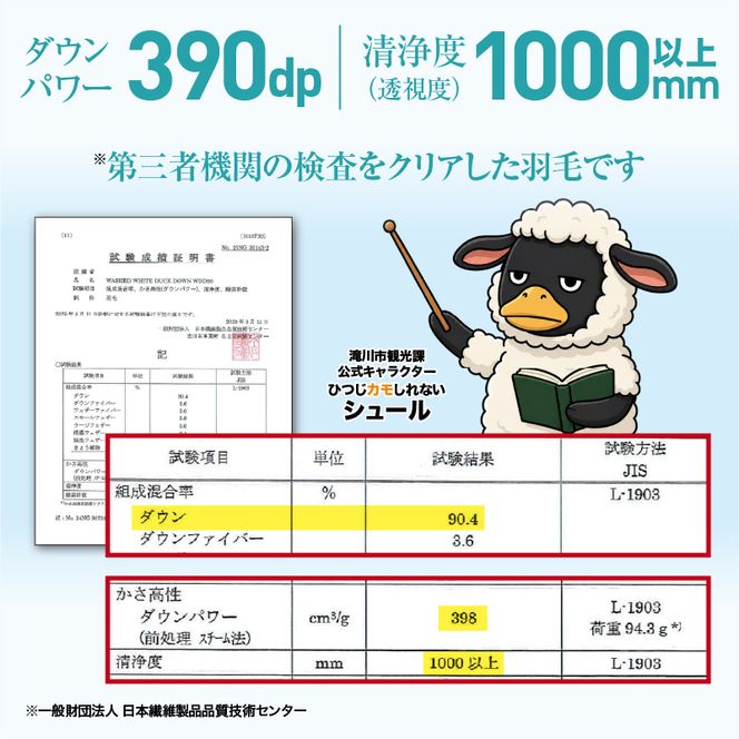 羽毛布団 Royalシリーズ ホワイトダックダウン90% 肌掛け ダウンケット 3シーズン【セミダブル】390dp以上 ホテル仕様 完全国内生産 北海道滝川市