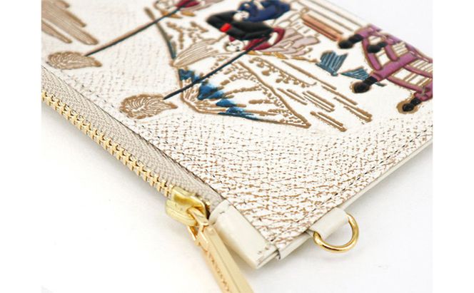 すっきり カードケース 日本橋 文庫屋大関 パスケース 小銭入れ フラグメントケース カード 収納 ケース 本革 牛革 革 皮革 スリム コンパクト 工芸品 工芸 雑貨 和柄 和 チェーン ファスナー 日本製 東京