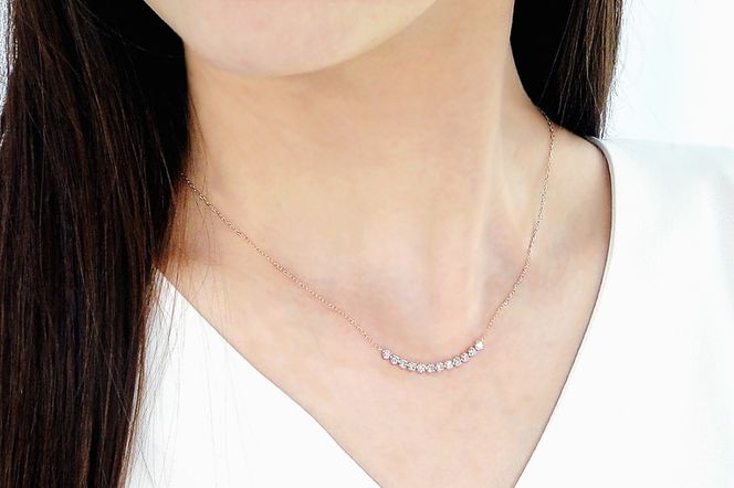 K18PG【0.40ct】ライン ダイヤモンド ネックレス ペンダント EmN0105-18P SWCJ006-pg