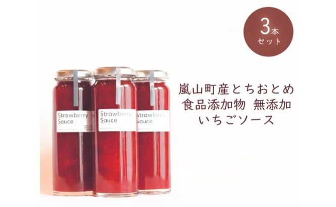埼玉県嵐山町産いちご使用 特製いちごソース 3本セット ストロベリー 自社農園 栽培 とちおとめ 無着色 食品添加物 無添加 自慢 果肉 たっぷり 贅沢 パンケーキ 