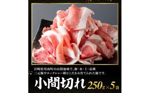 【12ヶ月定期便】宮崎県産豚肉放牧豚パラパラ小間切れ1.25kg【 豚肉 豚 肉 小間切れ 細切れ 炒め物 】[D08101t12]