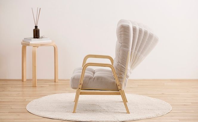 ウッドアームチェア Mサイズ WACR-M アイボリー リクライニングチェア 一人掛け リクライニング 座椅子 一人用 ソファー 高齢者 肘掛付 コンパクト ふかふか 椅子 アイリスオーヤマ