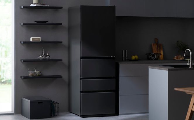 冷蔵庫 冷凍冷蔵庫 371L IRSN-37A-B ブラック 大型 冷凍室 アイリスオーヤマ 急冷モード 野菜室 ファン式 自動霜取り 霜取り不要 2人暮らし 家庭用 新生活 ブラック 黒 冷凍冷蔵庫