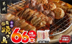 職人串打ちの本格焼き鳥66本!!≪みやこんじょ特急便≫_MJ-3312-Q