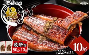 楠田の極うなぎ蒲焼き 230g以上×10尾(計2.3kg以上) 焼肝10袋付き wa24-004