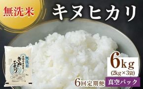 無洗米 6kg（2kg×3袋）6カ月 定期便 真空パック 京都丹波産 キヌヒカリ［令和7年産米］ ※受注精米 《米 白米 きぬひかり 2キロ 6キロ 小分け 無洗米 大嘗祭供納品種 亀岡そだち》 ※北海道・沖縄・その他離島への配送不可