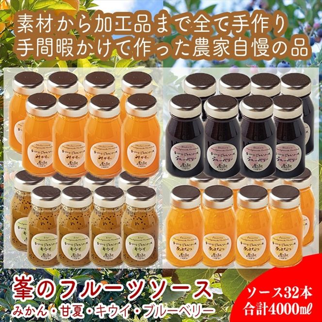 142-2733 スイスで加工品を学んだ農家が作った手づくりジャムソース 32本セット 手作りみかん キウイ あまなつ ブルーベリー他 125ml 詰め合わせ ギフト【 家庭用 自宅用 贈答品 贈答用 ギフト お取り寄せ お中元 お歳暮 贈り物 お祝い 神奈川県 小田原市 】