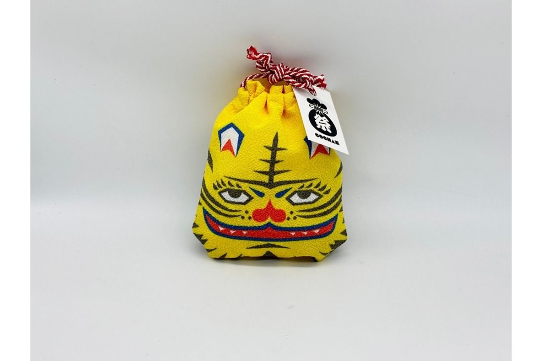 丹後ちりめん 祭巾着(とら) サイズ:約17cm×13cm DZ00027-05