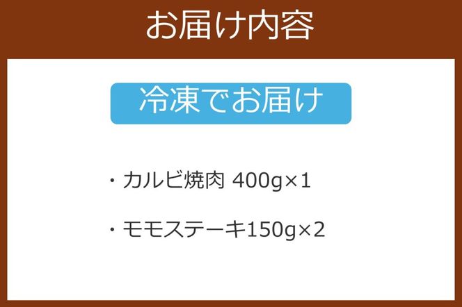 【C6-019】ほさか牛 カルビ＆モモステーキ 700g