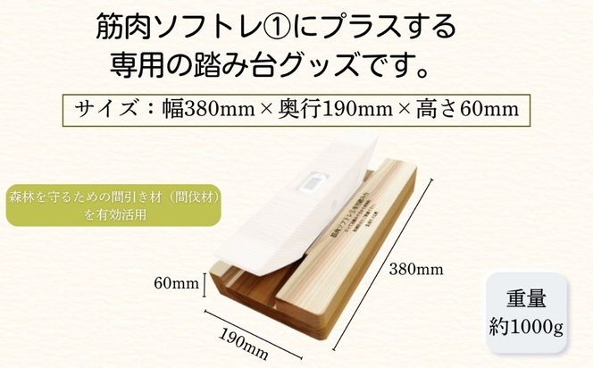 杉間伐材の健康グッズ「年輪の力」筋肉ソフトレ（１）専用踏み台 025012