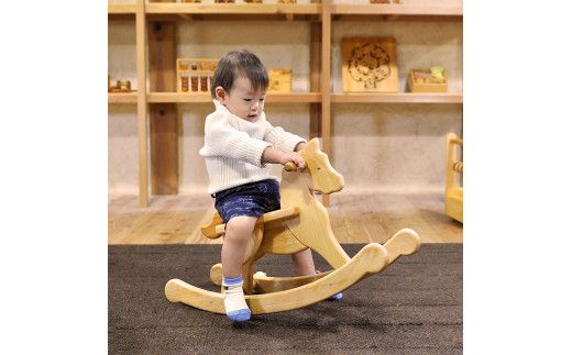 YKS008　山のくじら舎 ハイヨーもくば 木馬 木製 木 赤ちゃん 幼児 ベビー 木製玩具 玩具 おもちゃ 木のおもちゃ かわいい おしゃれ 2歳頃から ベビー用品 知育玩具 高知県産