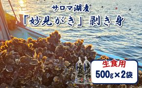 【予約：2026年11月から順次発送】サロマ湖産 生食用「妙見がき」剥き身 1kg ( サロマ湖 北見市産 牡蠣 カキ かき 生食 むき身 500g 2袋 )【156-0004】