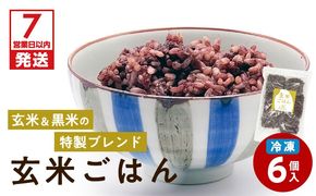 【7営業日以内に発送】冷凍玄米ごはん 6個パック　K182-002