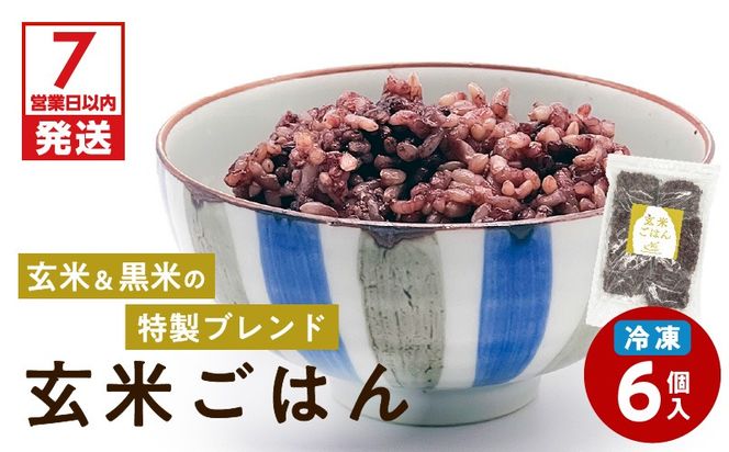 【7営業日以内に発送】冷凍玄米ごはん 6個パック　K182-002