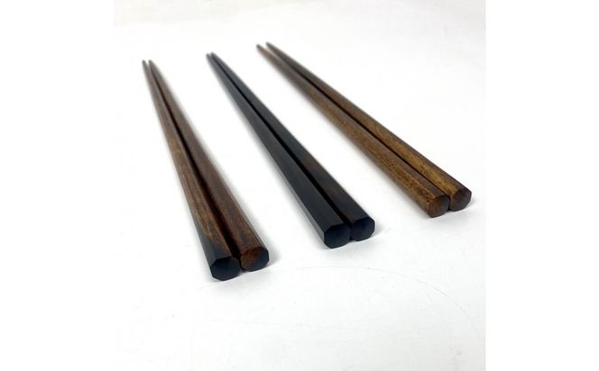 【22ｃｍ】黒柿 八角箸 小 漆塗り 322032_BG039VC02