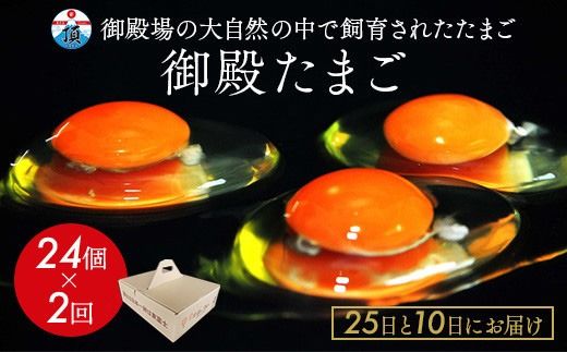 《25日と10日にお届け》御殿たまご 赤たまご 24個入×2回（破損保障含む）もみがら入 ◇ ｜ 卵 タマゴ 玉子 たまごかけご飯 生卵 鶏卵 卵焼き 国産 御殿場産 ※北海道・沖縄・離島への配送不可