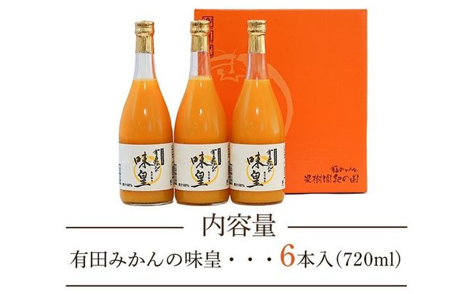 有田みかんの味皇　７２０ｍｌ×６本入　AB11