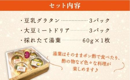 【湯葉を贅沢使用！】湯葉三昧セット(豆乳グラタン＋大豆ミートドリア＋湯葉60g1枚） ≪糸島≫【酒瀬川】[AZJ002] ドリア 冷凍 ギフト ゆば グラタン 大豆 国産 詰め合わせ