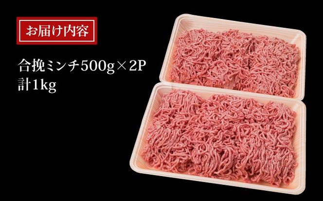 糸島和牛 糸島産豚 合挽ミンチ 500g×2p 計1kg 糸島市 / 糸島ミートデリ工房 牛肉 黒毛和牛 豚肉 [ACA240]