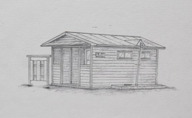 映画「鉄道員（ぽっぽや）」ロケセットデザイン画（複写）【幌舞駅（幾寅駅）便所】 北海道 南富良野町 デザイン画 映画 鉄道員 ぽっぽや インテリア 地域のお礼の品 絵画 