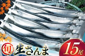 【期間限定発送】 生 さんま 15尾 [阿部長商店 宮城県 気仙沼市 20566342] 魚 サンマ 秋刀魚 生鮮 鮮魚 季節限定