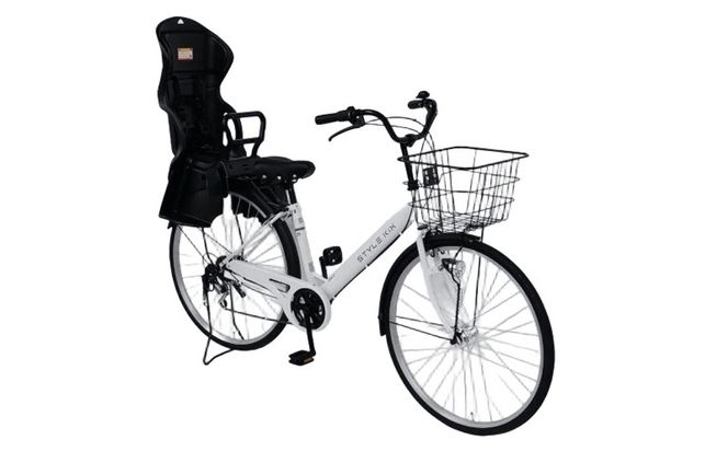 099X372-1 STYLE KIX FAMILY276 チャイルドシート付 マットホワイト【27型 自転車 完成品 組み立て不要 アウトドア サイクリング じてんしゃ 通勤 通学 新生活】