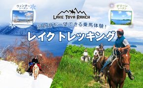 北海道 レイクトレッキング＆Winterレイクトレッキング 約40分 乗馬 体験 ホース トレッキング 絶景 自然 貴重 体験 経験 景色 ふれあい 血統馬 初心者 本格的 のんびり お子様 大人 レイクトーヤランチ 洞爺湖 