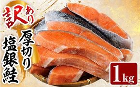 訳あり 厚切り 塩 銀鮭 切り身(計1kg) 銀さけ しゃけ さけ サケ 切身 塩鮭 塩焼き 焼き魚 おかず お惣菜 簡易包装 冷凍 厚切 【YS-4】【株式会社安田】