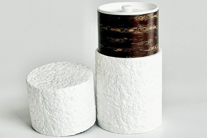 角館樺細工《冨岡商店》茶筒 マットバーク ホワイト ワイド L 角館工芸協同組合|02_kdk-0j0101c