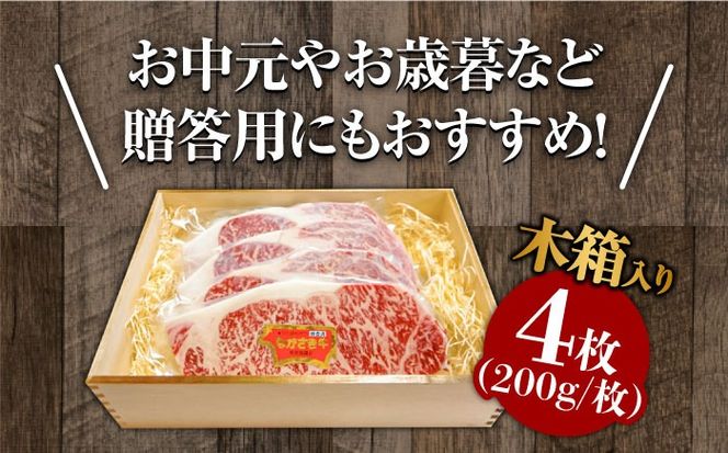 長崎和牛 サーロイン ステーキ 4人前 200g×4 / 南島原市 / 溝田精肉店 [SBP002]