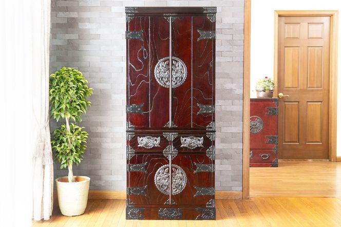 仙台箪笥 仙台仏壇55号(両開) 拭き漆塗り (申込書返送後、1ヶ月～6ヶ月程度でお届け)|06_kyk-330301