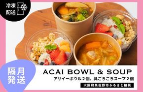 G3139 【定期便】アサイーボウル 2個＆具ごろごろスープ 2個 全6回【2か月に1回配送コース】