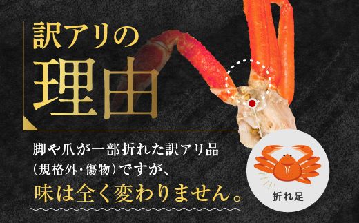 訳あり ボイル ずわいがに 総重量 1kg (内容量 900g)規格外 不揃い 傷 足 訳アリ わけあり 脚折れ 2L～3L 大サイズ 弥七商店 かに弥 ずわい蟹 ズワイガニ かに カニ 蟹 カニ足 脚 ずわい 鍋 数量限定