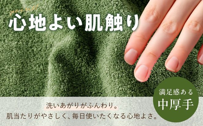 099H3814 コンパクトバスタオル 6枚 ダークグリーン【速乾 中厚 ロングヘアにも最適 泉州タオル 国内製造 国産 吸水 普段使い シンプル 日用品 家族 ファミリー】