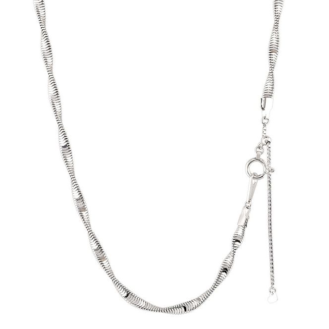 プラチナ ネックレス チェーンのみ レディース スネークチェーン 太め スライド式 金属アレルギー 対応 チェーン pt850 アジャスター ツイストスネークチェーン チェーンだけ ジュエリー シンプル 誕生日 人気241211su401p SWAA224