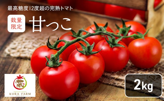 【2026年7月より発送】北海道 富良野市産 完熟ミニトマト（甘っこ）約2kg カラートマト・ぷちぷよ付 トマト 甘い 野菜 新鮮 数量限定 先着順【藏ファーム】