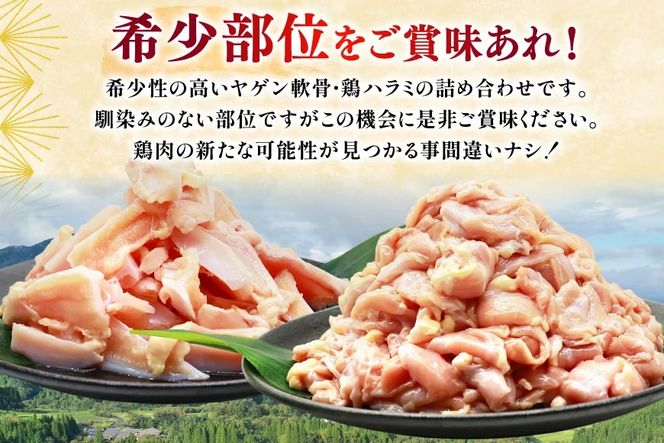 鶏肉 詰め合わせ 宮崎県産 若鶏 鶏ハラミ 鶏ヤゲン軟骨 各1kg 計2kg [ミヤケイフード 宮崎県 美郷町 31bp0022] 小分け 冷凍 はらみ ハラミ 鶏はらみ ヤゲン 軟骨 ヤゲン軟骨 鶏