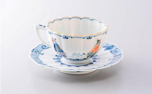 加賀九谷焼〈山本長左〉カップソーサー　異邦人【高島屋選定品】[60C0644] F6P-3202