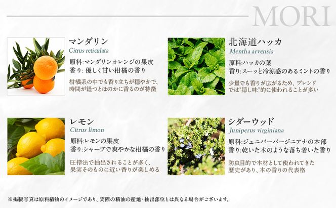 木々之重 アロマスプレー MORI 50ml アロマ アロマグッズ 香り 精油 シダーウッド マンダリン レモン ハッカ 清涼感 果物 爽快感 さっぱり リセット 癒し 贈答 プレゼント ご褒美