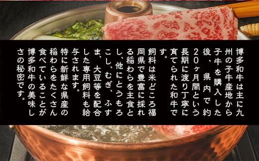 訳あり！博多和牛しゃぶしゃぶすき焼き用（肩ロース肉・肩バラ・モモ肉）400ｇ　DX008