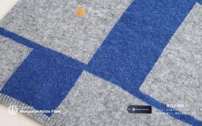 G3322 『Noble Fibre』100％カシミヤ・マフラー デニムインターシャ 【高級 カシミア おしゃれ ファッション 防寒 かしみあ】