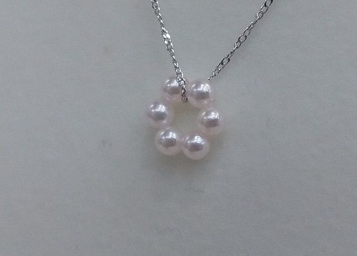 J-81伊勢志摩あこや本真珠ベビーパールサークルペンダントトップ