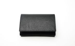 【GOMYO　LEATHER】猪革　手縫い名刺入れ（黒） ファッション 小物 