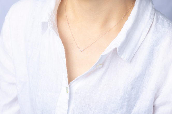 ダイヤモンド ネックレス V 0.1ct K18 ピンクゴールド  ジュエリー ダイヤ18金 山梨 H-4862 SWCI017-pg