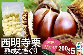 西明寺栗 熟成むきぐり 訳ありMサイズ（割れ等含む）200g×5 計1kg [栗 くり クリ 剥き栗 冷凍 栗ごはん ワケアリ]|02_ssk-021001