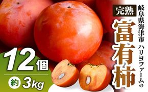 ハリヨファームの富有柿／高糖度品種 完熟甘柿  12個／11月下旬より発送予定