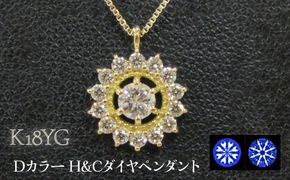 K18YG Dカラー H&Cダイヤペンダント SWCB009-yg