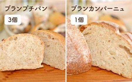 【 全12回 定期便 】栽培期間 農薬 科学肥料 不使用 小麦 と ブラン の パン セット ( 卵 / 乳製品 不使用 )《糸島》【天然パン工房楽楽】【いとしまごころ】[AVC020]