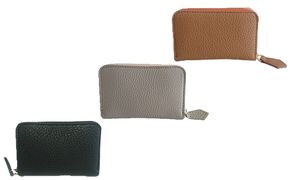 国産シュリンクレザー　ラウンドZIPコインケース ファッション小物 財布 ファスナータイプ 