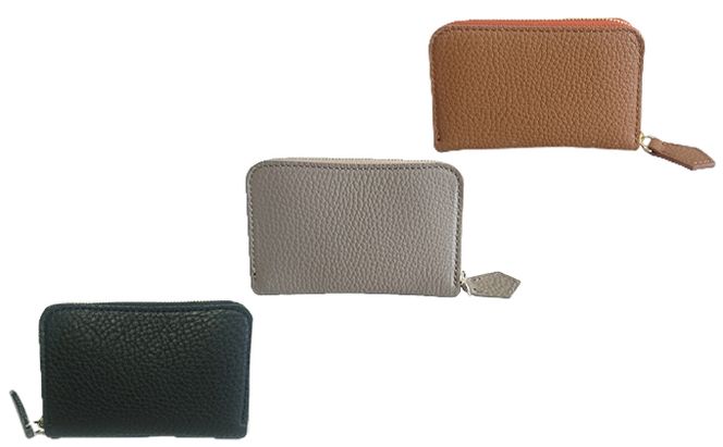 国産シュリンクレザー　ラウンドZIPコインケース ファッション小物 財布 ファスナータイプ 